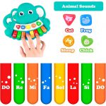 Muzikinis pianinas drambliukas, su gyvūnų garsais Muzikinis pianinas drambliukas, su gyvūnų garsais