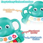 Muzikinis pianinas drambliukas, su gyvūnų garsais Muzikinis pianinas drambliukas, su gyvūnų garsais