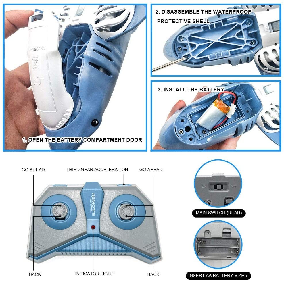 Robotas ryklys plaukiojantis vandenyje