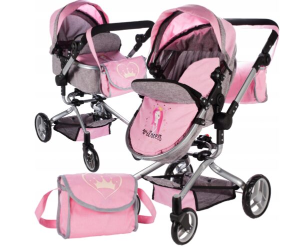 Vežimėlis lėlei 2 in1