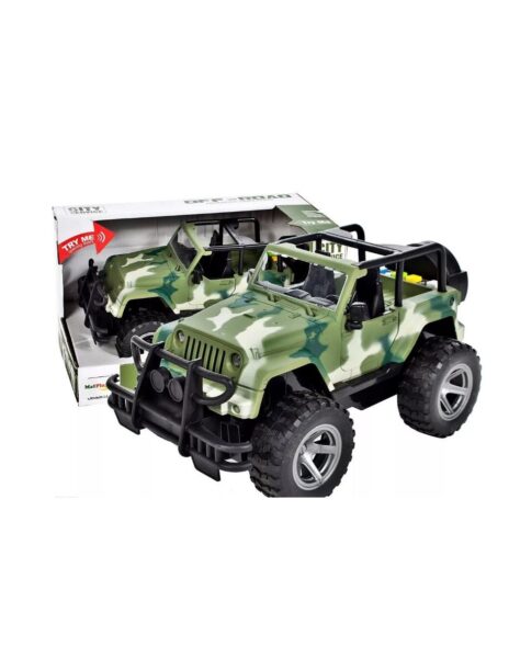 Karinis džipas su garsais ir šviesomis