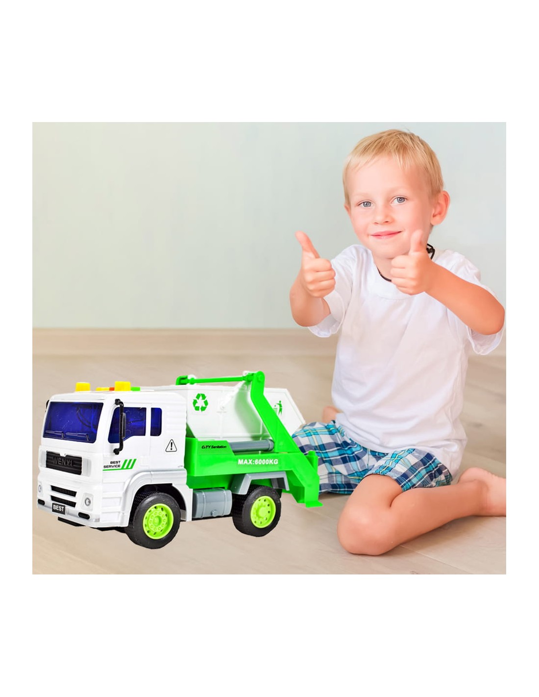 Šiukšlių mašina su garsais Šiukšlių mašina su garsais