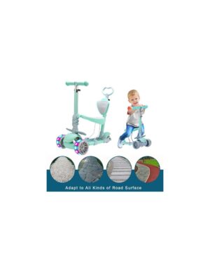 Paspirtukas trys ratai su stūmimo rankena