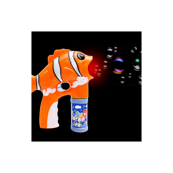Muilo burbulų šautuvas žuvytė, su LED šviesos efektais