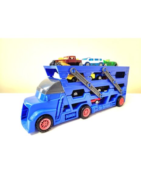 Vilkikas su išvažiuojančiomis mašinėlėmis Vilkikas su išvažiuojančiomis mašinėlėmis