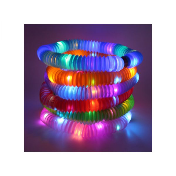 Šlanga/vamzdis fidget pop led šviečianti 6 vnt,