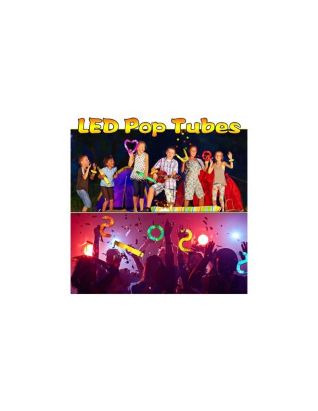Šlanga/vamzdis fidget pop led šviečianti 6 vnt, Šlanga/vamzdis fidget pop led šviečianti 6 vnt,
