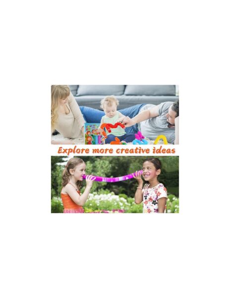 Šlanga/vamzdis fidget pop led šviečianti 6 vnt, Šlanga/vamzdis fidget pop led šviečianti 6 vnt,