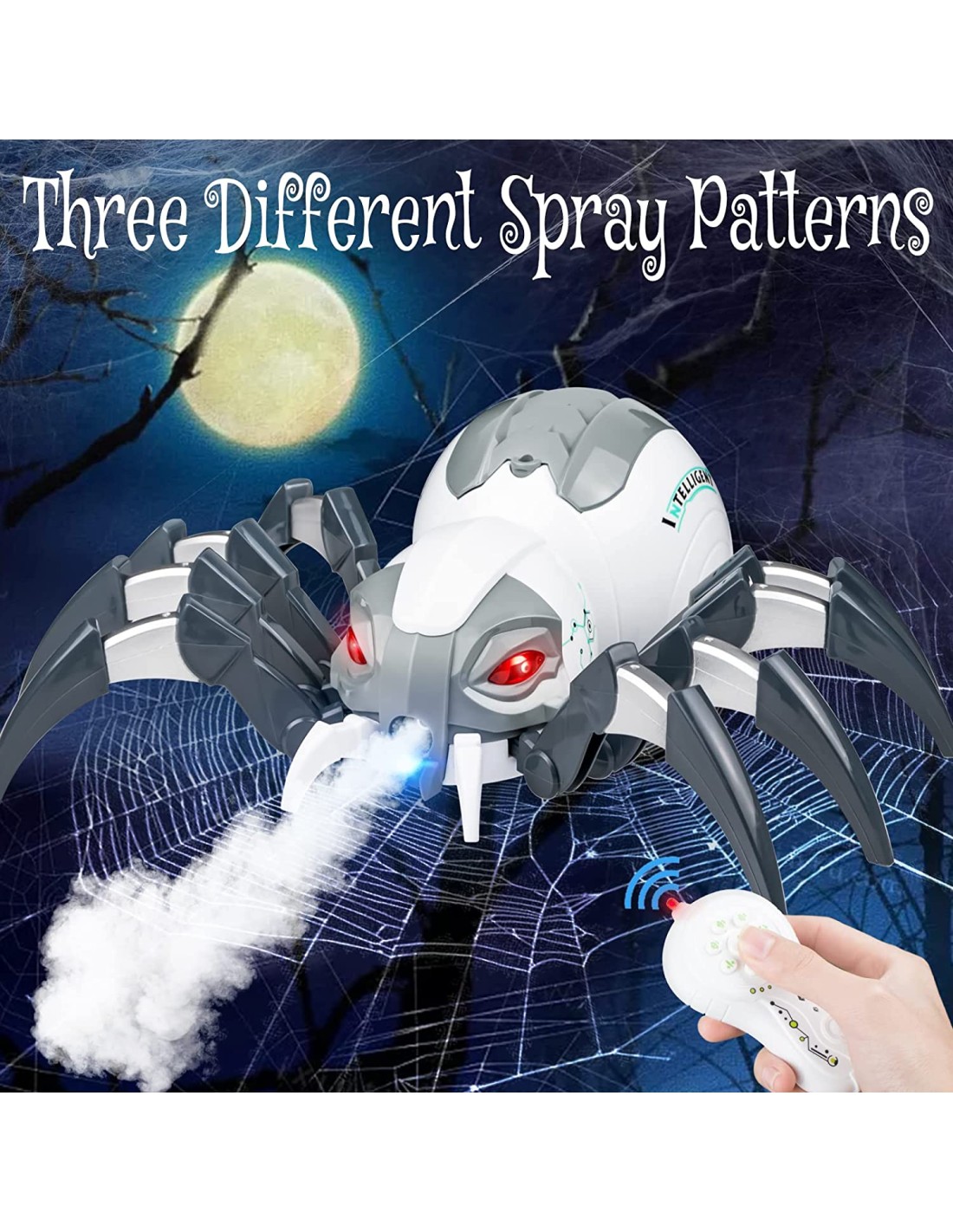 Interaktyvus r/c robotas voras leidžiantis garus su valdymo pultu Interaktyvus r/c robotas voras leidžiantis garus su valdymo pultu