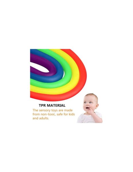 Fidget juostelė - virvutė silikoninė tampoma 6 vnt. Fidget juostelė - virvutė silikoninė tampoma 6 vnt.