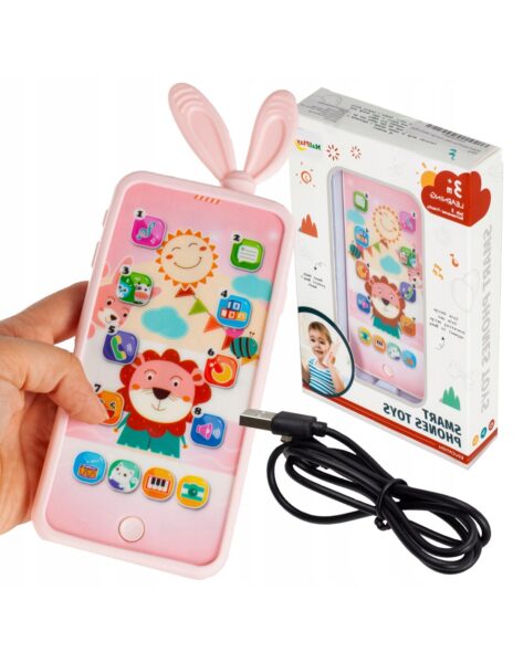 Pakraunamas telefonas vaikui rožinė spalva Pakraunamas telefonas vaikui rožinė spalva