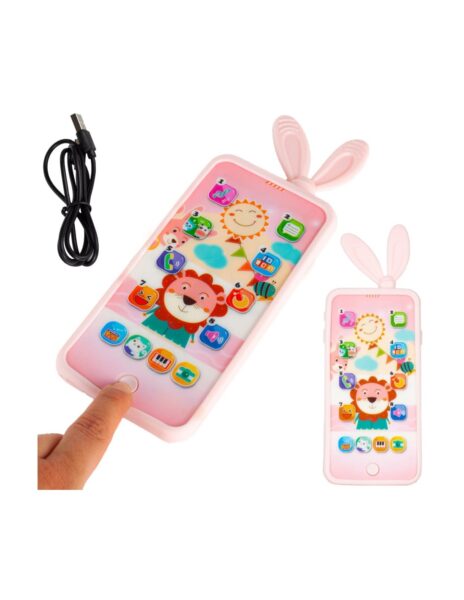 Pakraunamas telefonas vaikui rožinė spalva Pakraunamas telefonas vaikui rožinė spalva