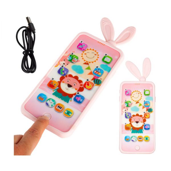 Pakraunamas telefonas vaikui rožinė spalva Pakraunamas telefonas vaikui rožinė spalva