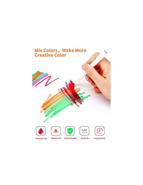 Dvipusiai flomasteriai/markeriai 36 vnt. nuplaunami Dvipusiai flomasteriai/markeriai 36 vnt. nuplaunami