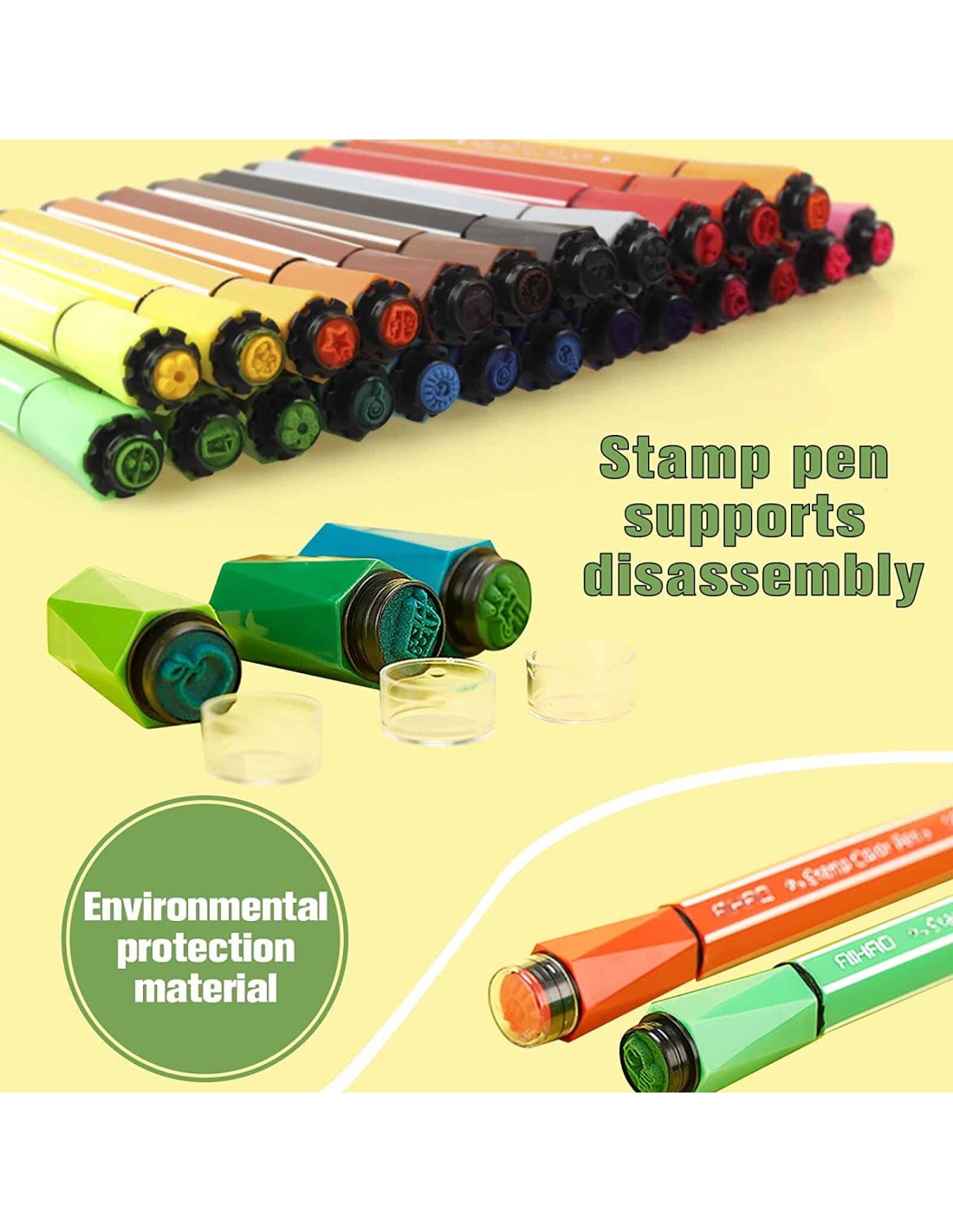 Flomasteriai markeriai nuplaunami su antspaudais / štampais 18vnt. Flomasteriai markeriai nuplaunami su antspaudais / štampais 18vnt.