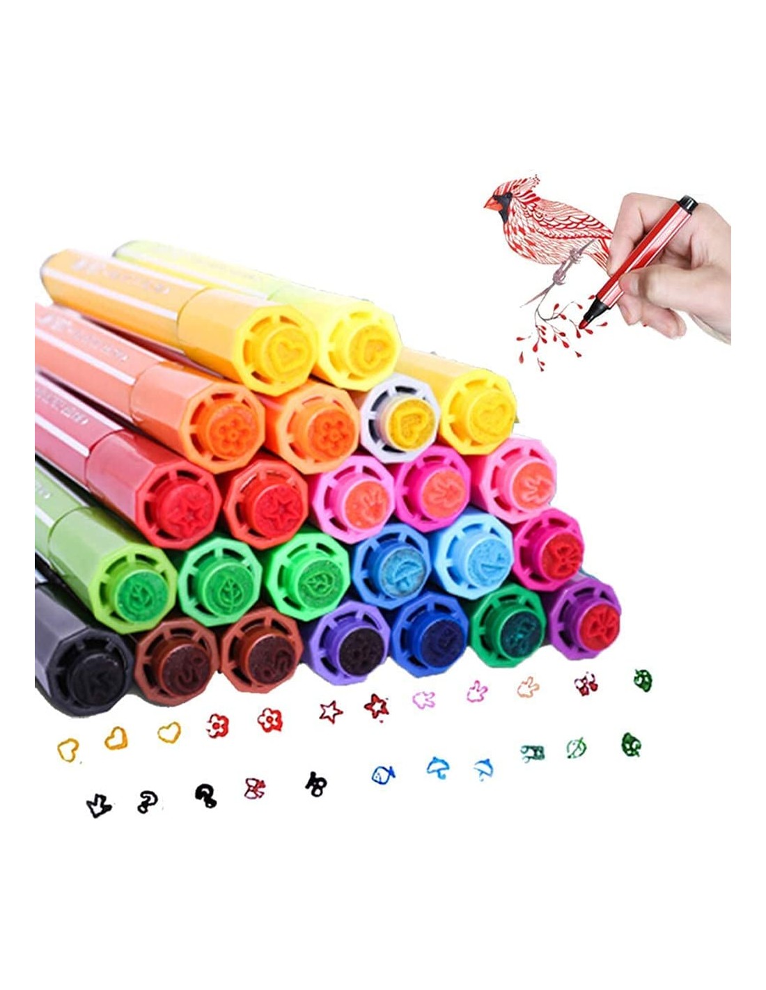 Flomasteriai markeriai nuplaunami su antspaudais / štampais 18vnt. Flomasteriai markeriai nuplaunami su antspaudais / štampais 18vnt.