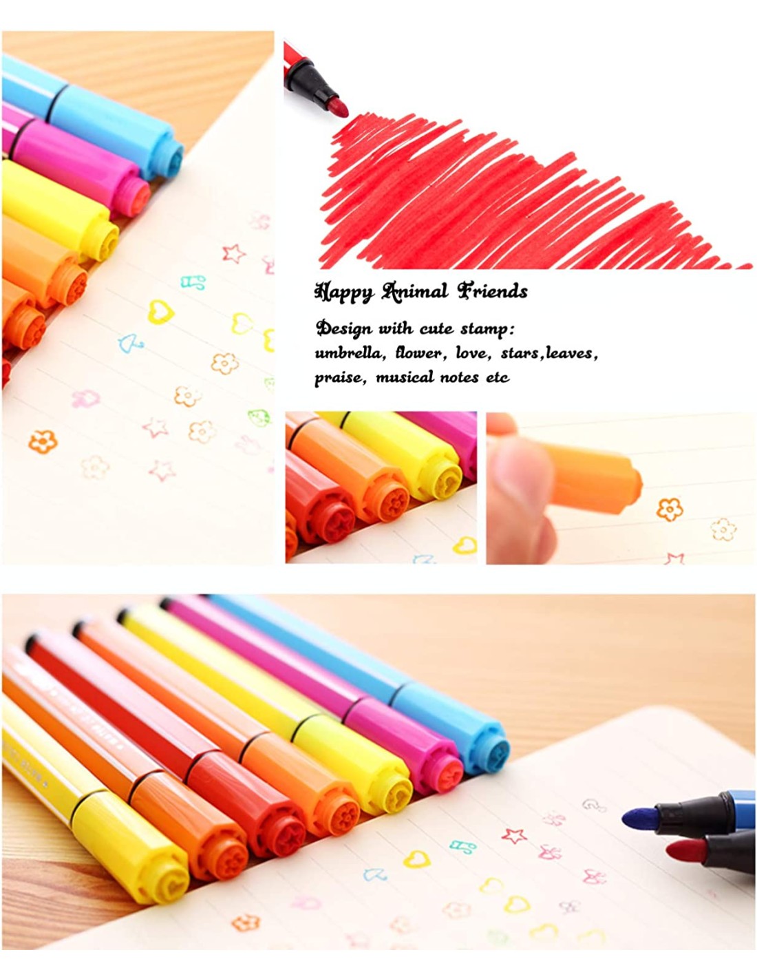 Flomasteriai markeriai nuplaunami su antspaudais / štampais 18vnt. Flomasteriai markeriai nuplaunami su antspaudais / štampais 18vnt.