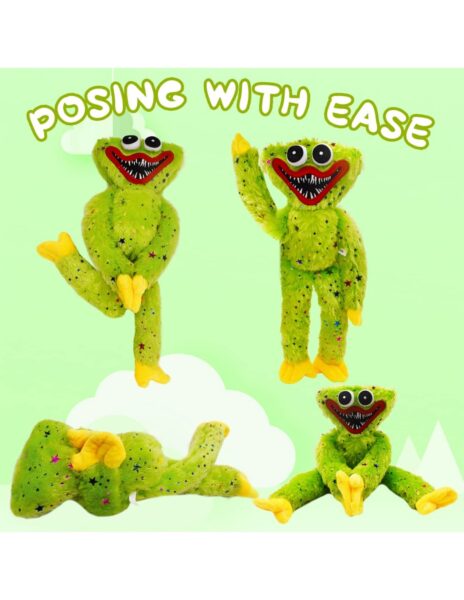 Huggy wuggy pliušinis žaislas žalias su blizgučiais Huggy wuggy pliušinis žaislas žalias su blizgučiais