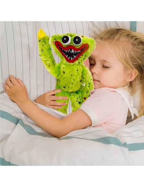 Huggy wuggy pliušinis žaislas žalias su blizgučiais Huggy wuggy pliušinis žaislas žalias su blizgučiais