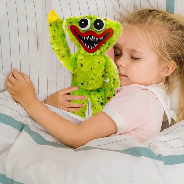 Huggy wuggy pliušinis žaislas žalias su blizgučiais Huggy wuggy pliušinis žaislas žalias su blizgučiais