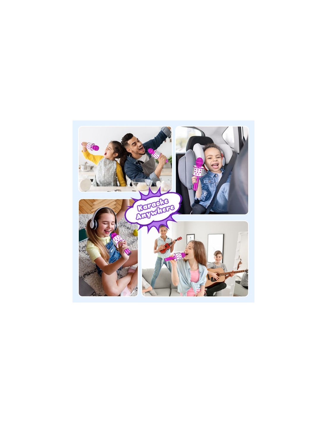 Karaoke Bluetooth mikrofonas su įrašymo funkcija Karaoke Bluetooth mikrofonas su įrašymo funkcija