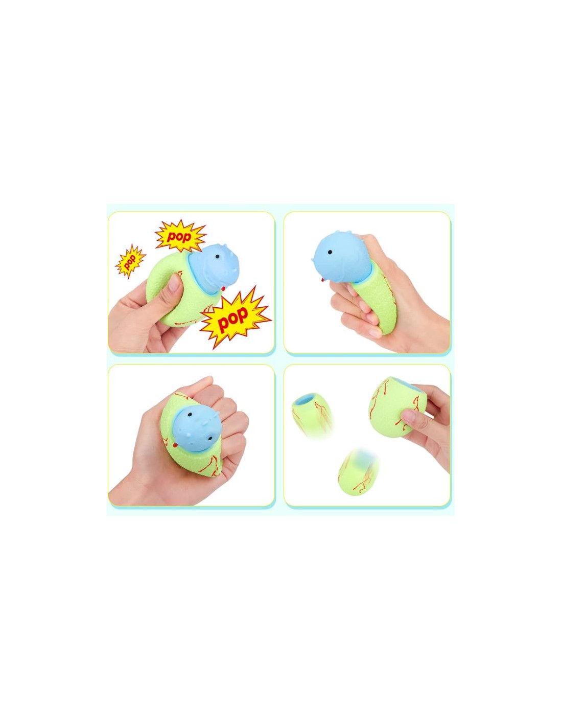 Dinozauras squishy, minkomas antistresinis žaislas, 3 vnt.