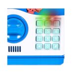 Taupyklė seifas vaikui elektroninė, garsai, su pin kodu, mėlyna spalva Taupyklė seifas vaikui elektroninė, garsai, su pin kodu, mėlyna spalva