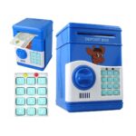 Taupyklė seifas vaikui elektroninė, garsai, su pin kodu, mėlyna spalva Taupyklė seifas vaikui elektroninė, garsai, su pin kodu, mėlyna spalva
