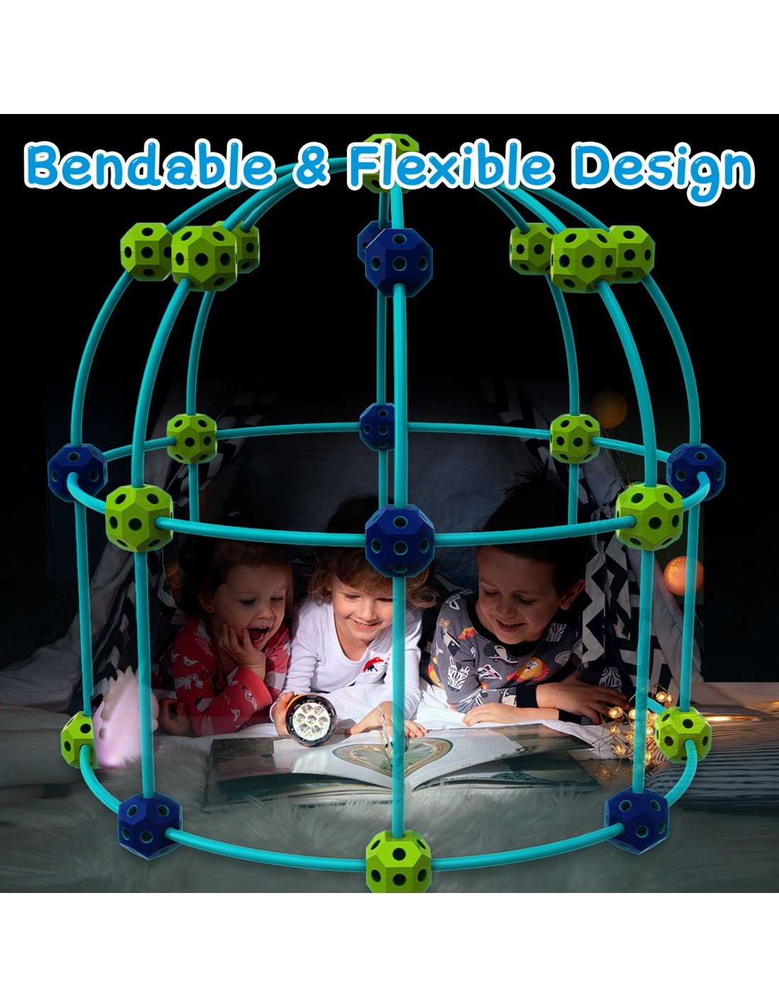 86 detalių konstruktorius fortas, šviečiantis tamsoje 86 detalių konstruktorius fortas, šviečiantis tamsoje