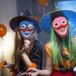 Huggy Wuggy Helovyno kaukės 3 vnt. vakarėliui Huggy Wuggy Helovyno kaukės 3 vnt. vakarėliui