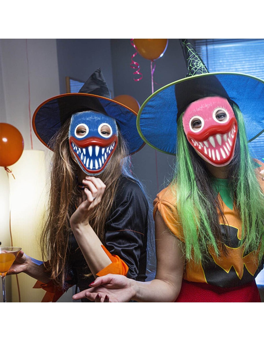 Huggy Wuggy Helovyno kaukės 3 vnt. vakarėliui Huggy Wuggy Helovyno kaukės 3 vnt. vakarėliui