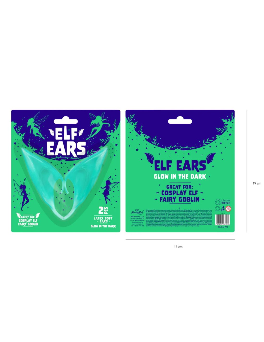 Helovynui Elfo ausys Goblinas šviečiančios tamsoje 14x14 cm. Helovynui Elfo ausys Goblinas šviečiančios tamsoje 14x14 cm.