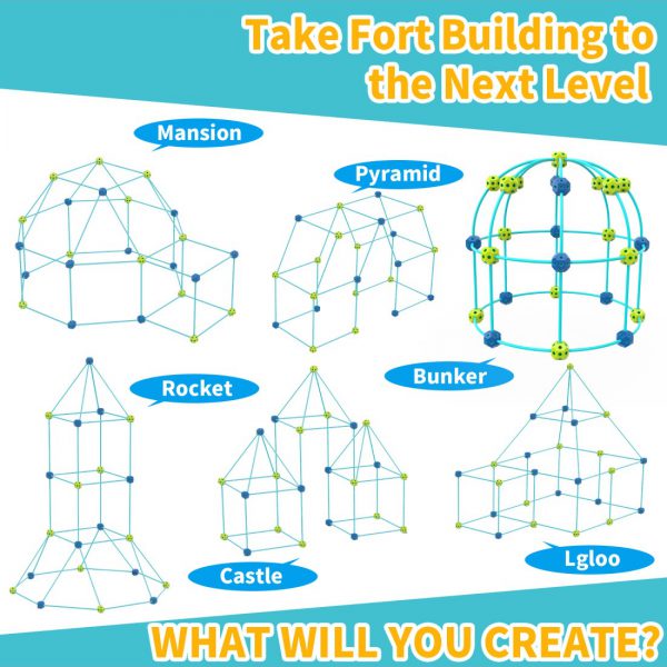 52 detalių konstruktorius fortas, šviečiantis tamsoje, lazdelės, kamuoliukai 52 detalių konstruktorius fortas, šviečiantis tamsoje, lazdelės, kamuoliukai