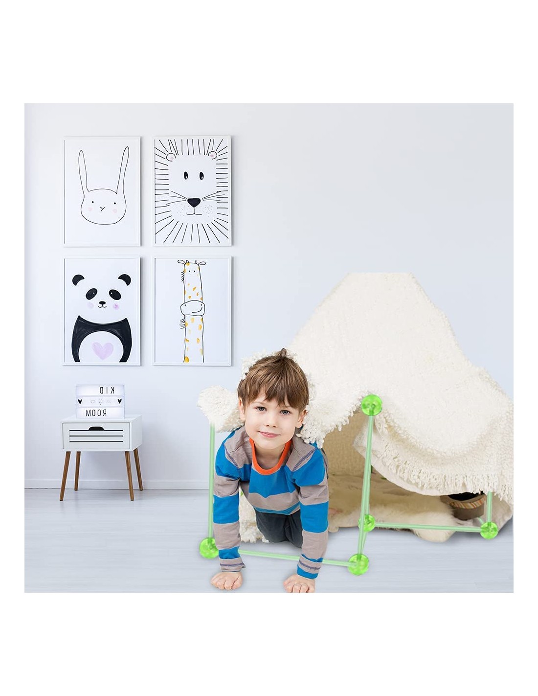 52 detalių konstruktorius fortas, šviečiantis tamsoje, lazdelės, kamuoliukai 52 detalių konstruktorius fortas, šviečiantis tamsoje, lazdelės, kamuoliukai