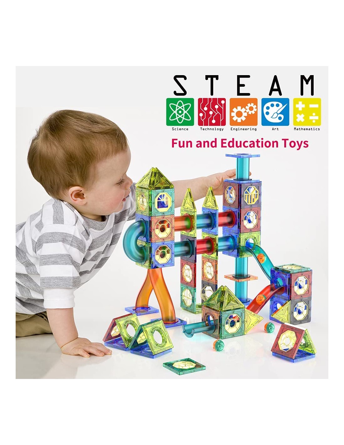 Magnetinis konstruktorius, 148 detalės, kamuoliuko ridenimas Magnetinis konstruktorius, 148 detalės, kamuoliuko ridenimas