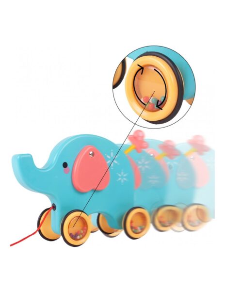 Tempiamas drambliukas, padeda mokytis vaikščioti, su šniūreliu Tempiamas drambliukas, padeda mokytis vaikščioti, su šniūreliu