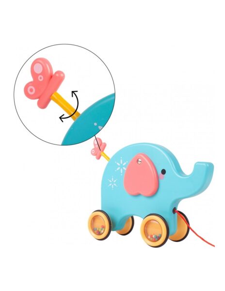 Tempiamas drambliukas, padeda mokytis vaikščioti, su šniūreliu Tempiamas drambliukas, padeda mokytis vaikščioti, su šniūreliu