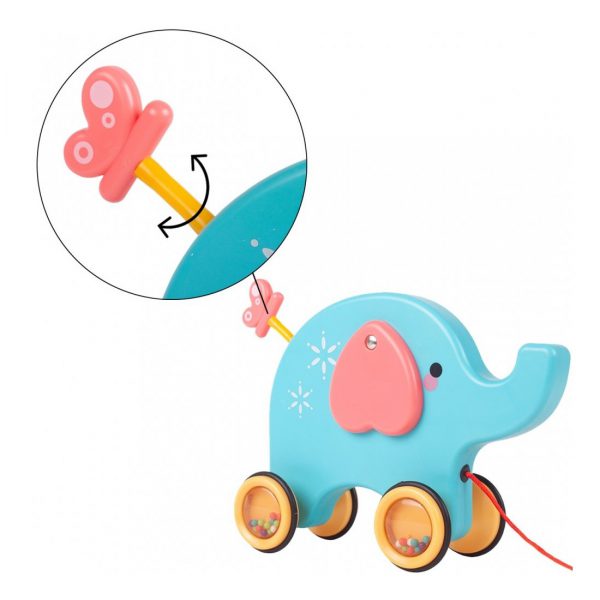 Tempiamas drambliukas, padeda mokytis vaikščioti, su šniūreliu Tempiamas drambliukas, padeda mokytis vaikščioti, su šniūreliu