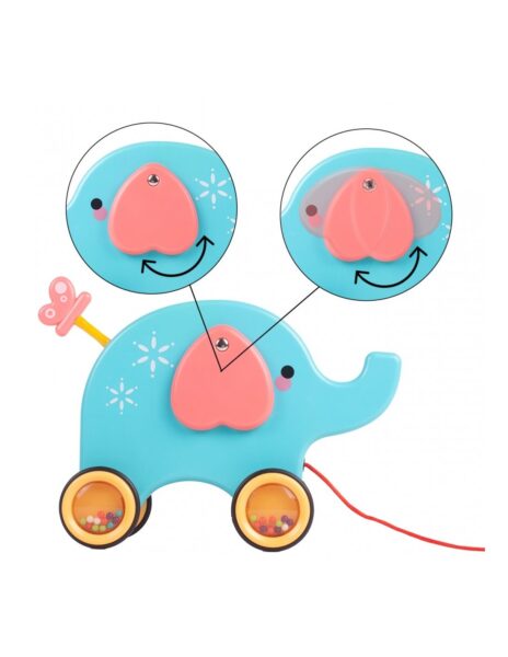 Tempiamas drambliukas, padeda mokytis vaikščioti, su šniūreliu Tempiamas drambliukas, padeda mokytis vaikščioti, su šniūreliu