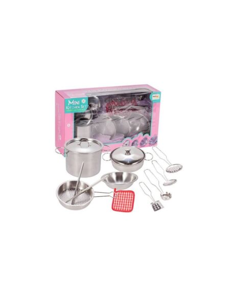 Metalinių indų ir įrankių rinkinys, 12 vnt. Metalinių indų ir įrankių rinkinys, 12 vnt.