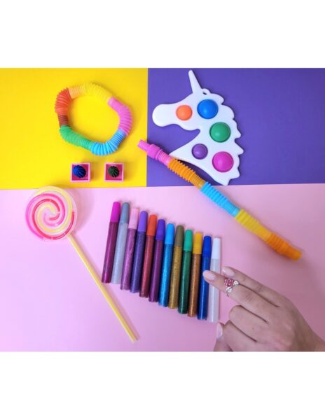 Žaislų rinkinys, 7 vnt., 3-7 metų vaikams, šviečiantis lollipop, šlangos, žiedelis