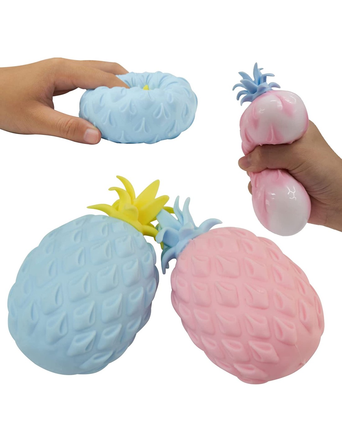 Žaislų rinkinys nykštukams 10 vnt., žiedelis, šviečiantis lollipop, tampomi minkomi fidget žaislai