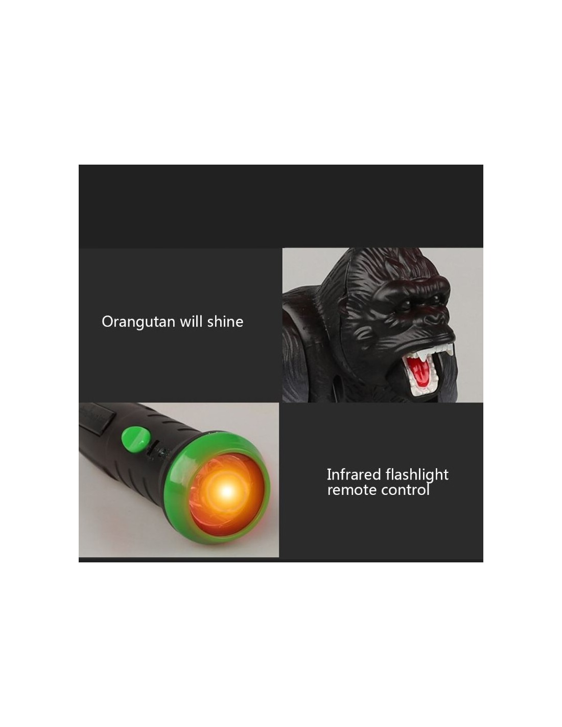 Infrared RC Gorilla su valdymo pultu, šviesos ir garso efektai