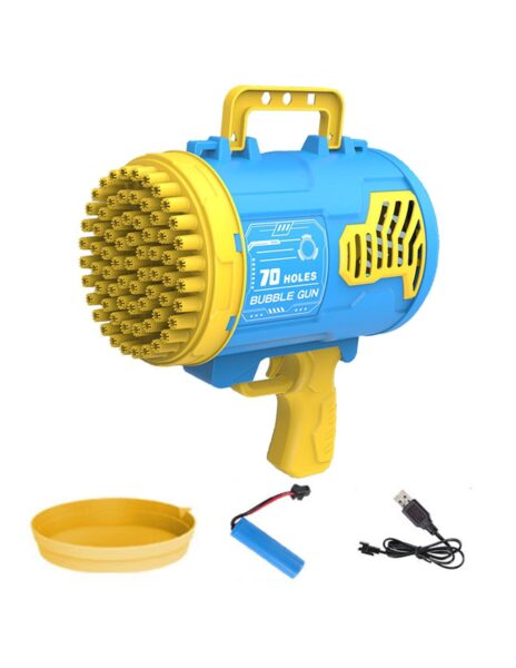 Didelis burbulų šautuvas 70 skylių, automatinis, šviečiantis, pakraunamas, spalva mėlyna Didelis burbulų šautuvas 70 skylių, automatinis, šviečiantis, pakraunamas, spalva mėlyna