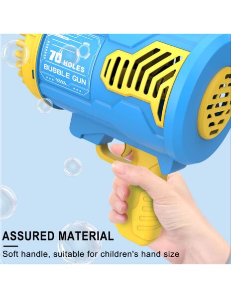 Didelis burbulų šautuvas 70 skylių, automatinis, šviečiantis, pakraunamas, spalva mėlyna Didelis burbulų šautuvas 70 skylių, automatinis, šviečiantis, pakraunamas, spalva mėlyna