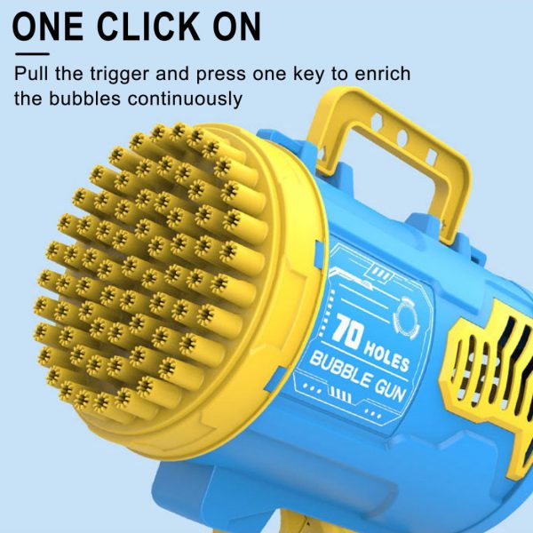 Didelis burbulų šautuvas 70 skylių, automatinis, šviečiantis, pakraunamas, spalva mėlyna Didelis burbulų šautuvas 70 skylių, automatinis, šviečiantis, pakraunamas, spalva mėlyna