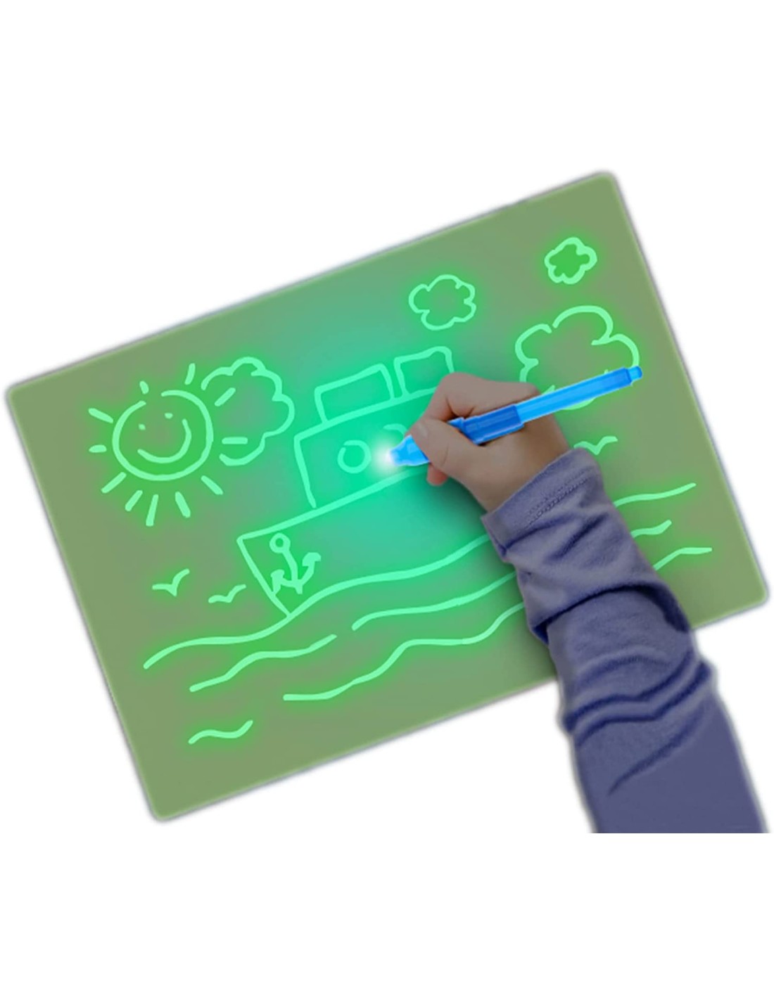 Magiška lenta piešimui su LED lempute A3 formato, su šviečiančiu rašikliu, raidžių formos Magiška lenta piešimui su LED lempute A3 formato, su šviečiančiu rašikliu, raidžių formos