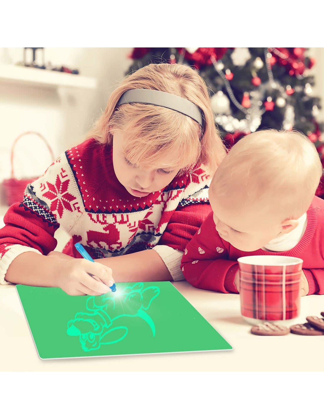 Magiška lenta piešimui su LED lempute A3 formato, su šviečiančiu rašikliu, raidžių formos Magiška lenta piešimui su LED lempute A3 formato, su šviečiančiu rašikliu, raidžių formos