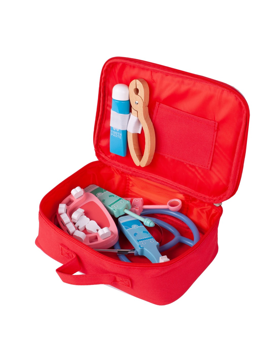 Daktaro rinkinys medinis, su rankine, klausymo aparatas, dantisto rinkinys Daktaro rinkinys medinis, su rankine, klausymo aparatas, dantisto rinkinys