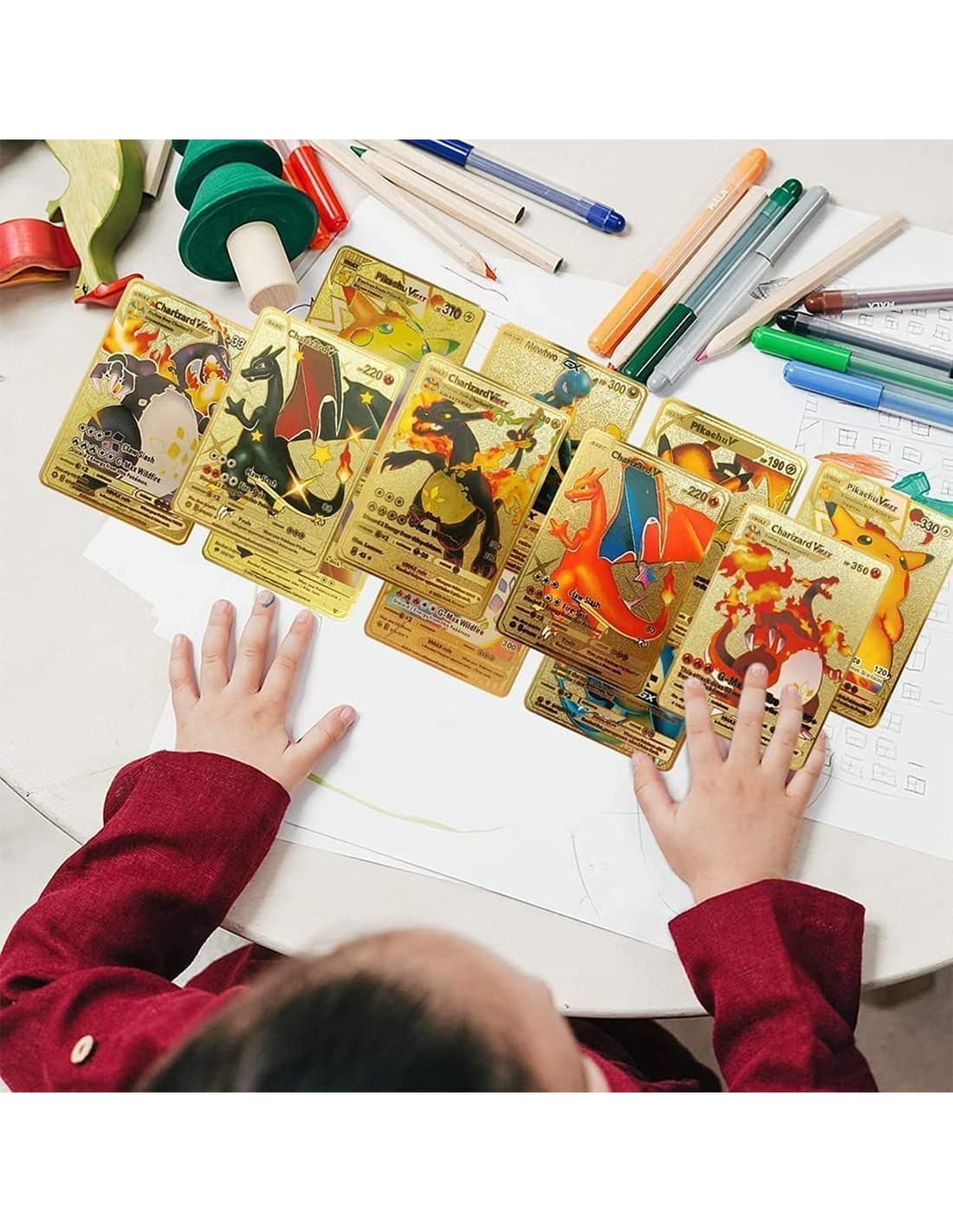 Pokemon kortos 30 vnt. auksinė kolekcija Gx Rare V serijos Vmax Rares Pokemon kortos 30 vnt. auksinė kolekcija Gx Rare V serijos Vmax Rares